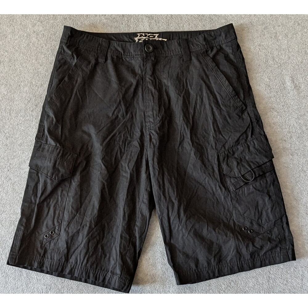 NO FEAR Shorts‎ Size 32 Cargo Performance Beach Casual Black Pockets